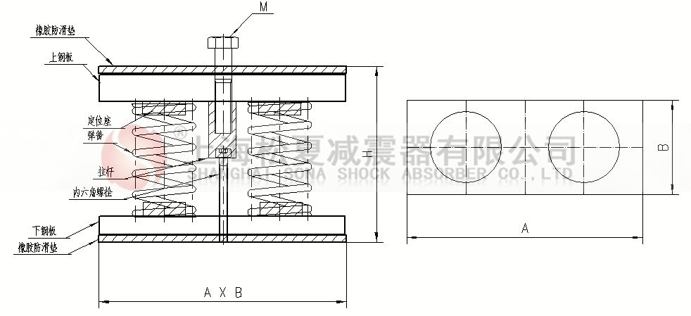 JS型组合式弹簧减震器结构图