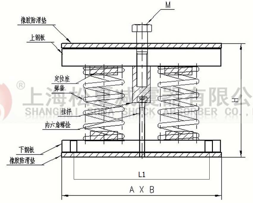 JS型组合式弹簧减震器结构图